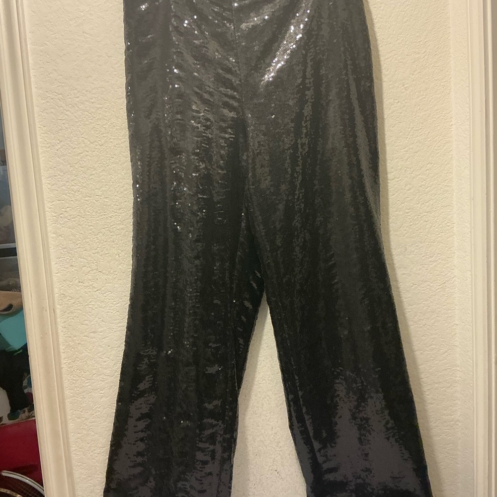 Chicos Sequins Swirl Wide Leg Pant Chico size 2 - Picture 3 of 5